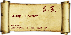 Stumpf Baracs névjegykártya